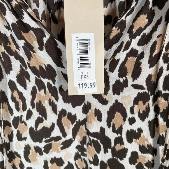 Banana‎ Republic Leopard Full Length Long Sleeve Dress XS Petite - Picture 6 of 9